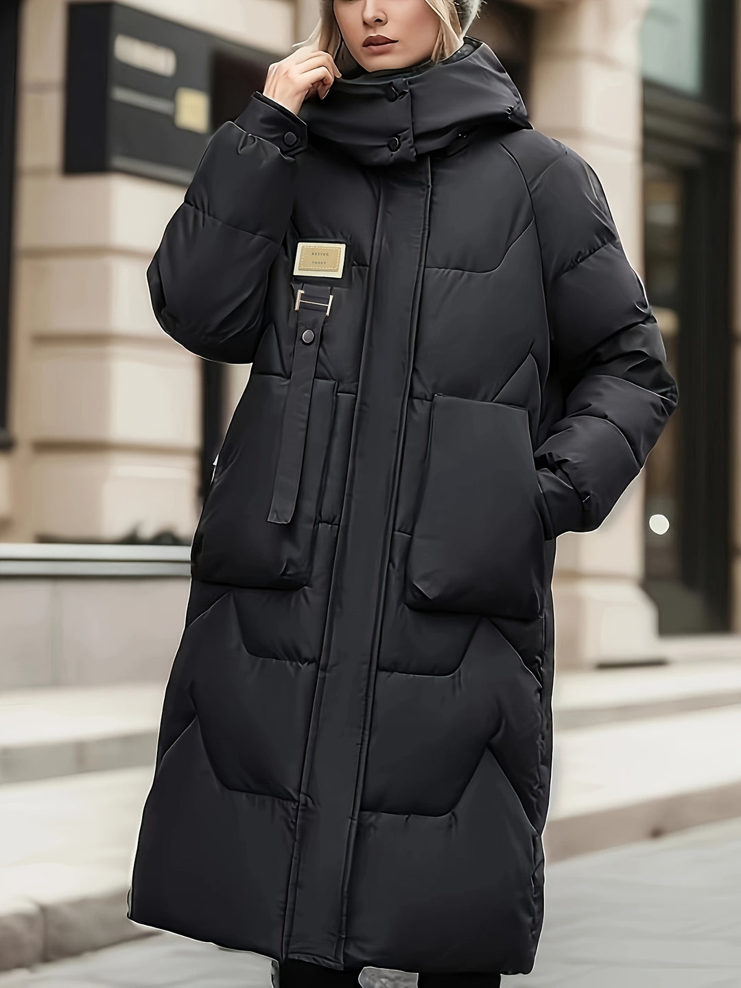 Damen Langer Wintermantel | Steppung