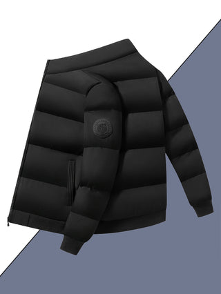 Męskie Zimowa Pikowana Kurtka | Ze Stójką