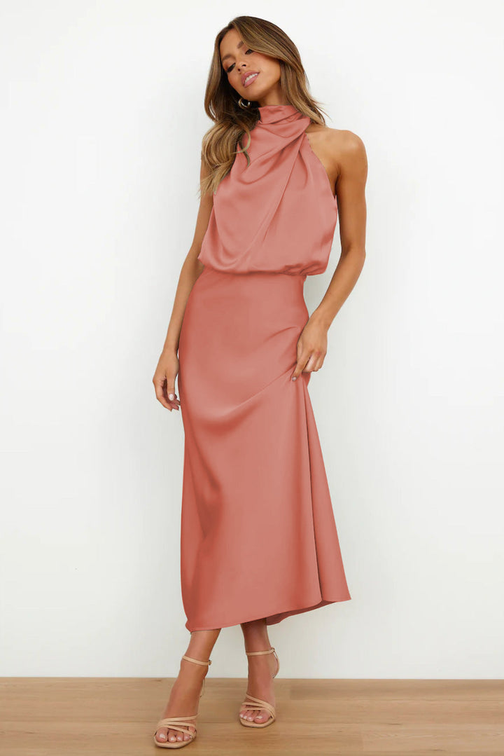 Vestido Feminino para Casamento com Decote Halter | Midi