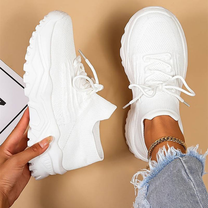 Damskie Ortopedyczne Sneakersy Sznurowane | Casual