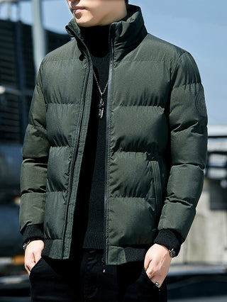 Męskie Zimowa Pikowana Kurtka | Ze Stójką