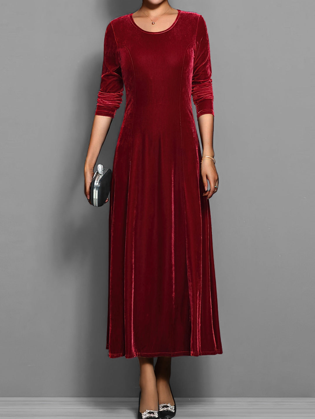 Damen Abendkleid mit langen Ärmeln | Maxi