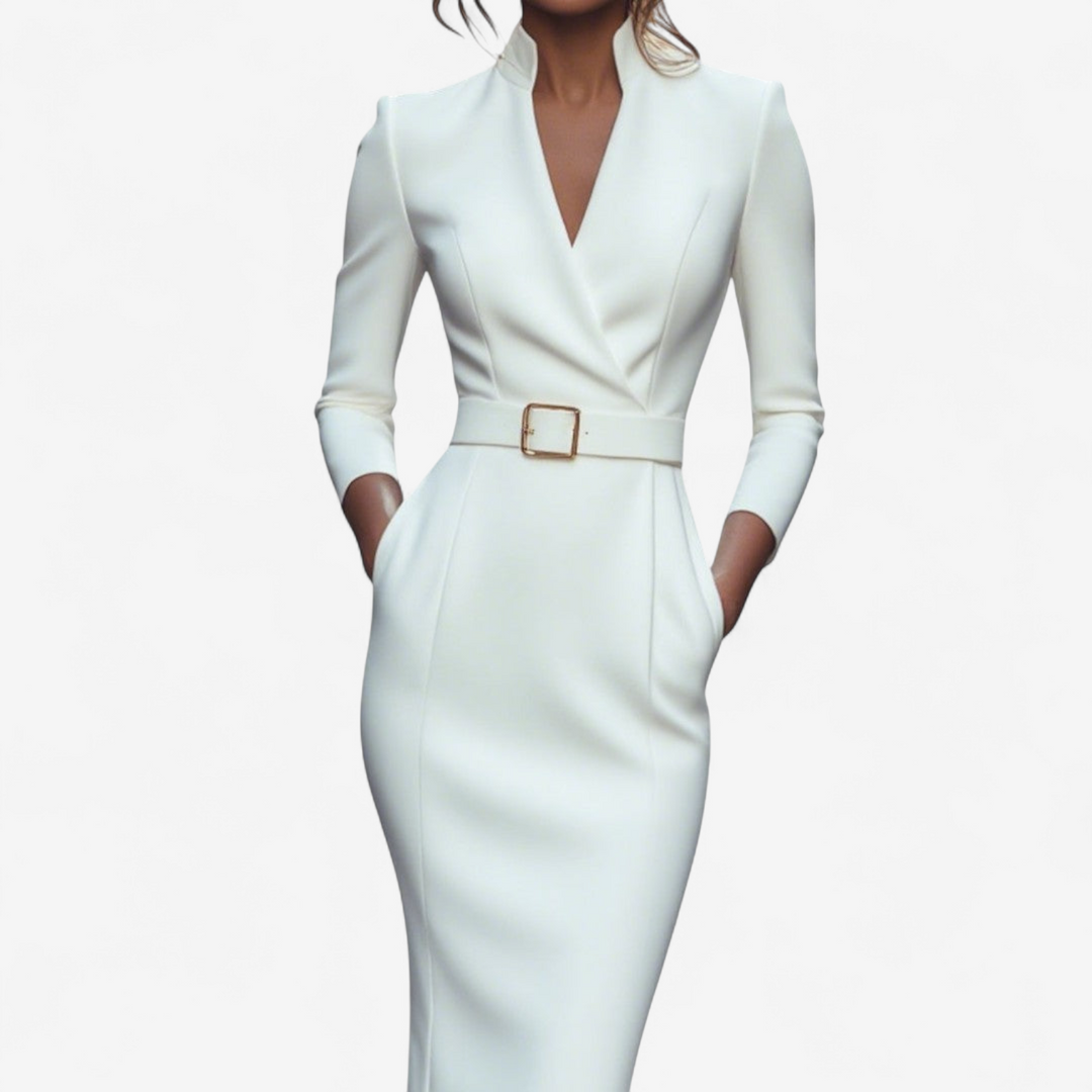 Damen Abendkleid mit langen Ärmeln | Midi