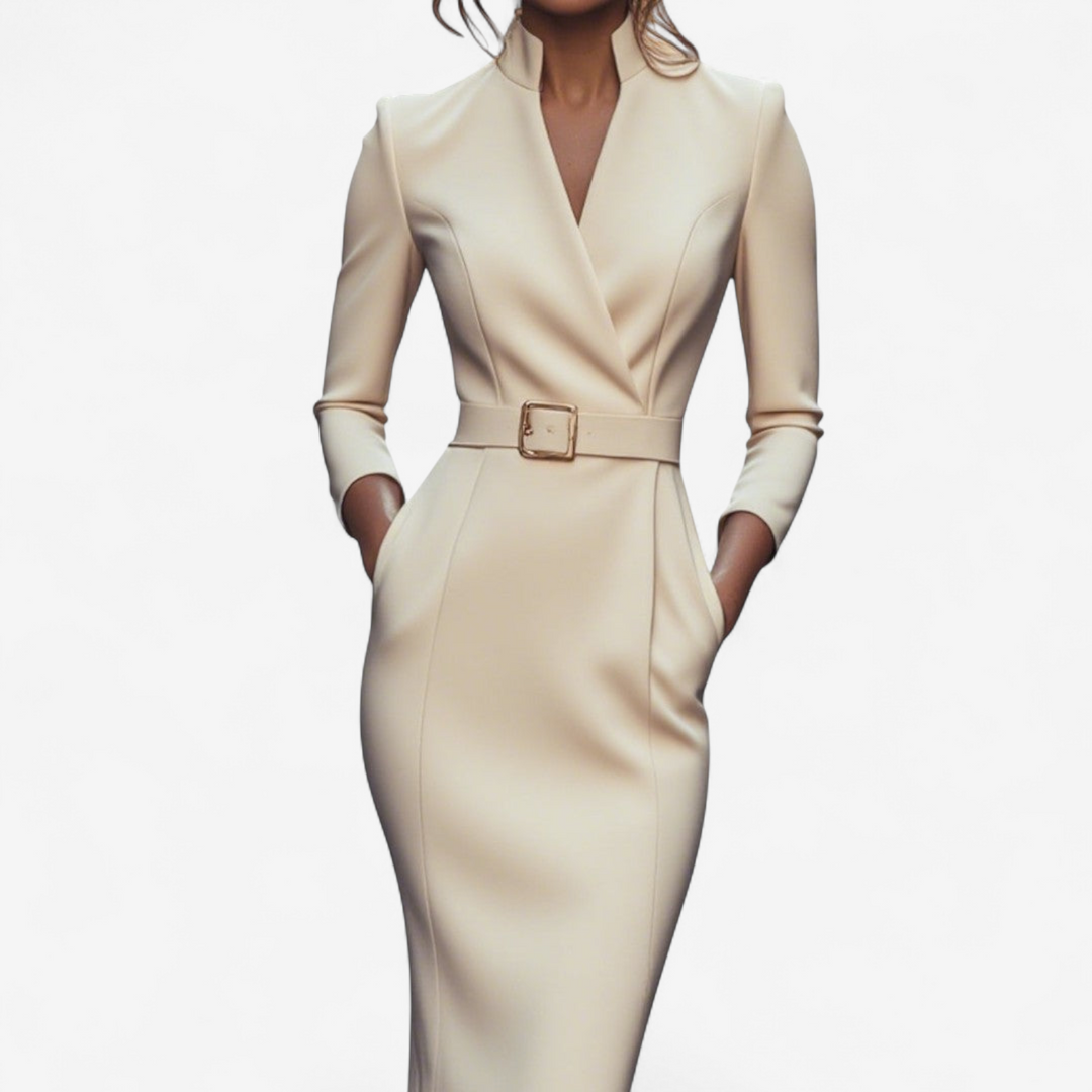 Damen Abendkleid mit langen Ärmeln | Midi