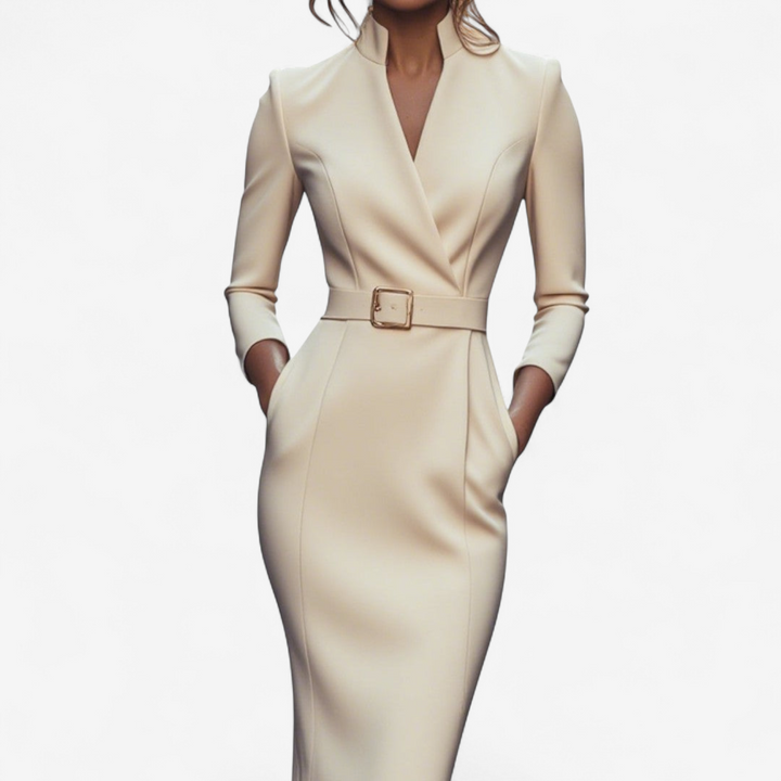 Damen Abendkleid mit langen Ärmeln | Midi