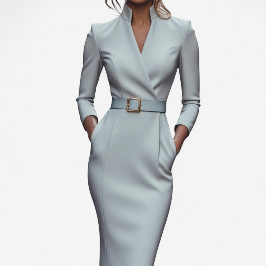 Damen Abendkleid mit langen Ärmeln | Midi