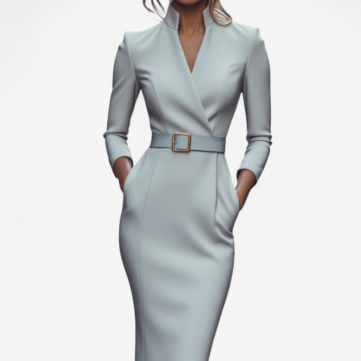 Damen Abendkleid mit langen Ärmeln | Midi