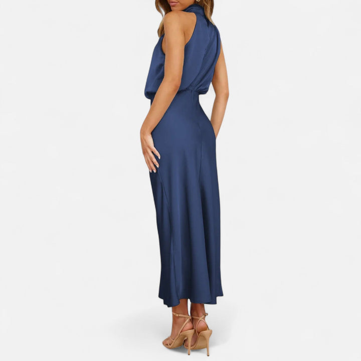 Damen Abendkleid mit hohem Ausschnitt | Maxi