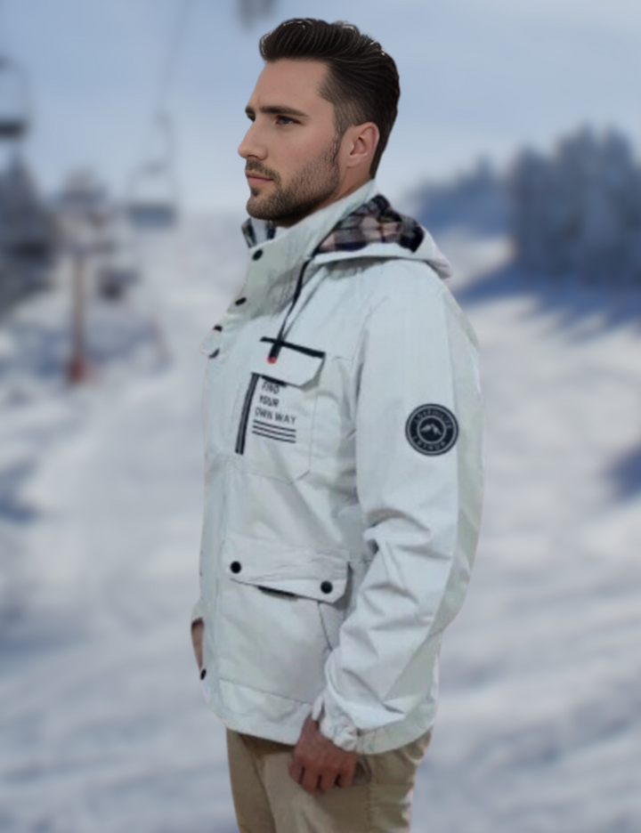 Herren Regenjacke mittlerer Länge | Mit Kapuze