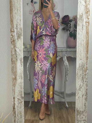 Damska Kimono Kwiatowa Bluzka | Z Zapięciem na Guzik