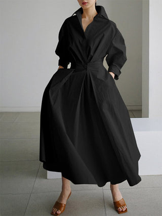 Elegancka Sukienka Koszulowa Damska | Maxi