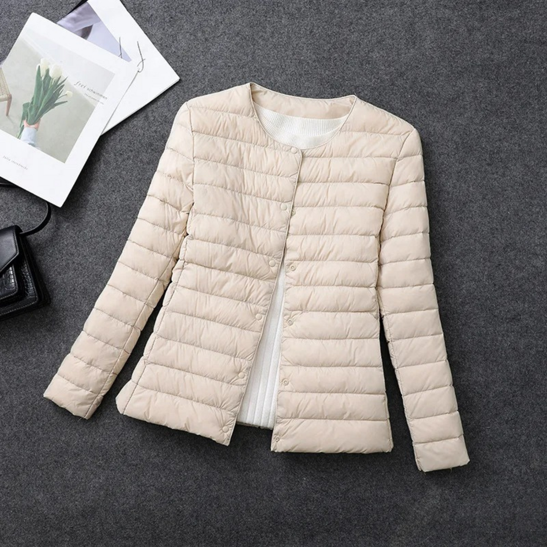 Damen gesteppte Jacke | Mit Knöpfen