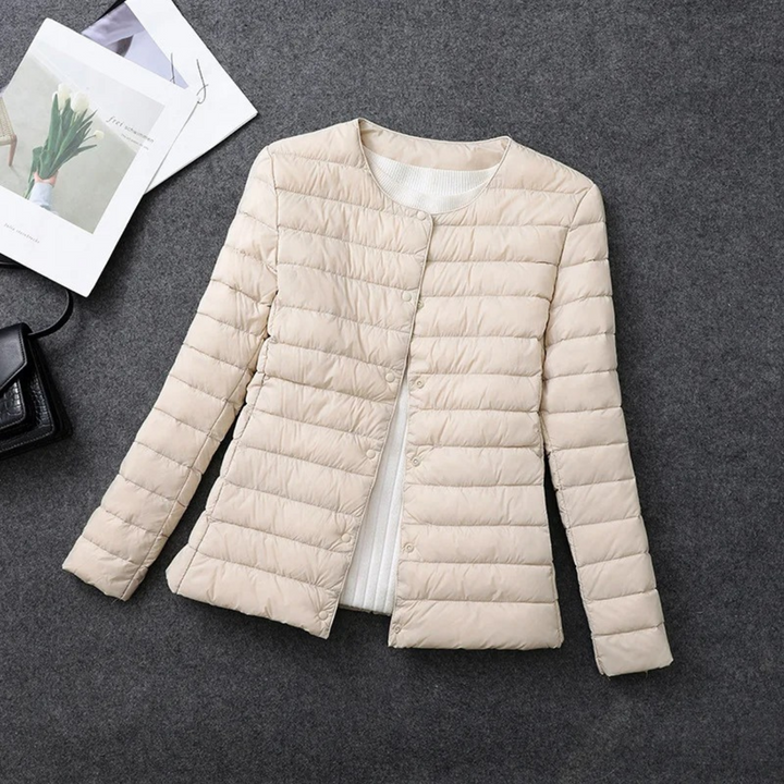 Damen gesteppte Jacke | Mit Knöpfen