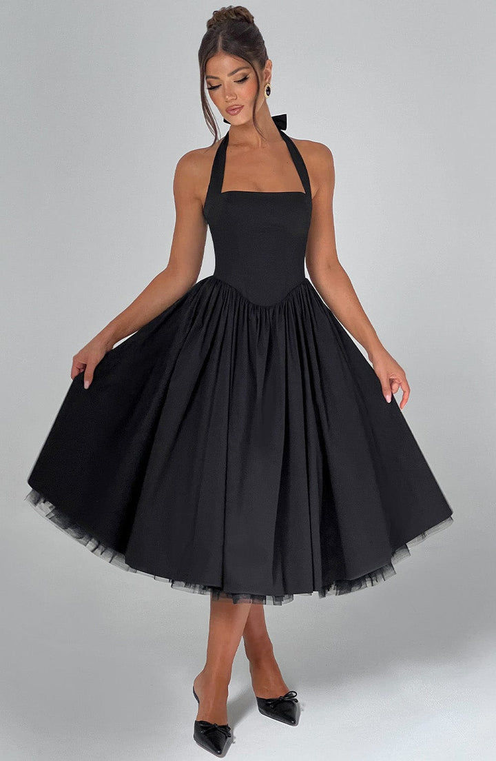 Damen Hochzeitskleid mit Neckholder | Midi