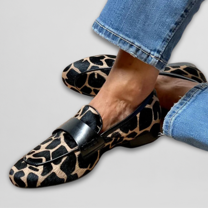Damen Loafers mit Tiermuster | Zum Hineinschlüpfen
