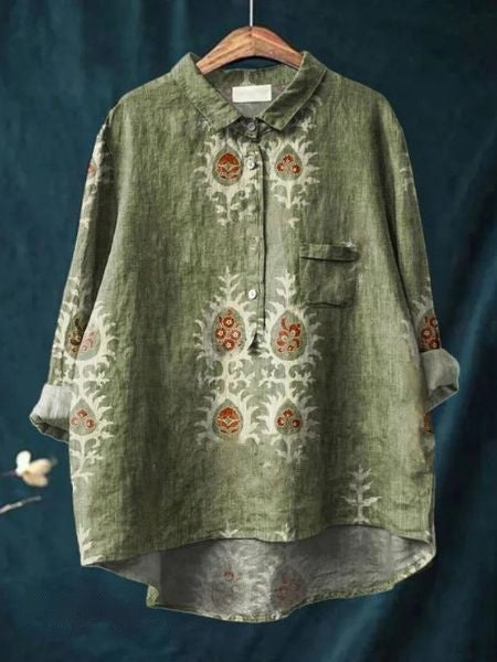 Damen Sommerbluse mit Blumenmuster | Kurzarm