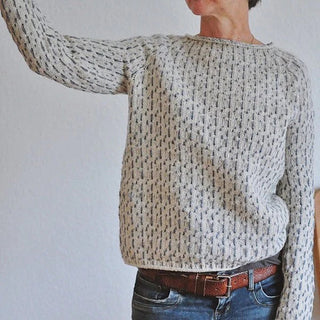 Damski Sweter Dzianinowy | Okrągły Dekolt