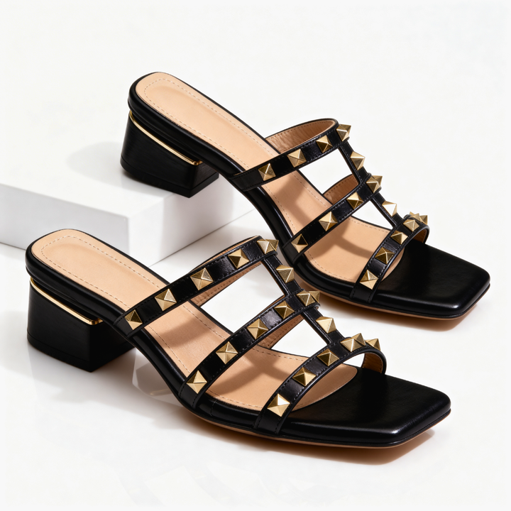 Damen Sandalen mit Nieten und Riemen | Elegant