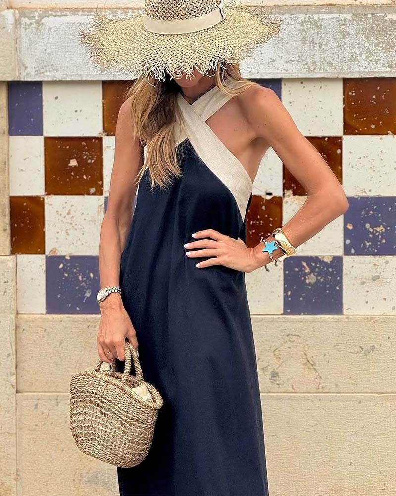 Damen Maxi-Kleid Halter | Ärmellos