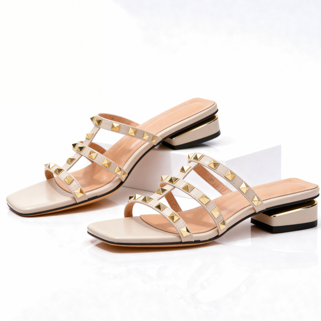 Damen Sandalen mit Nieten und Riemen | Elegant
