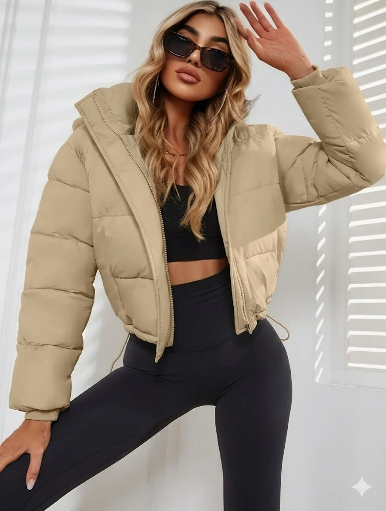 Women's Short Quilted Winter Jacket | Zip