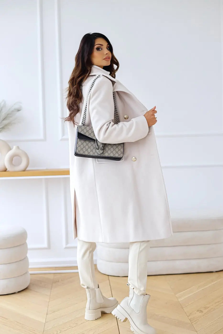 Damen Langer Wintermantel | Figurbetonter Schnitt