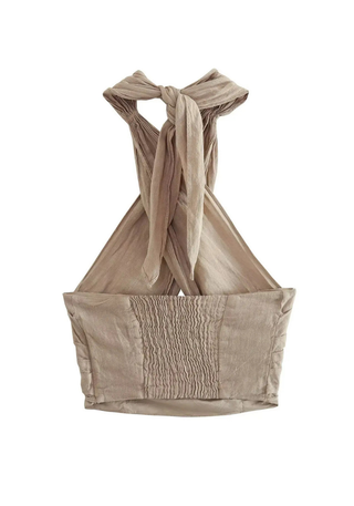 Damski Top Halter z Wiązaniem | Bez Rękawów