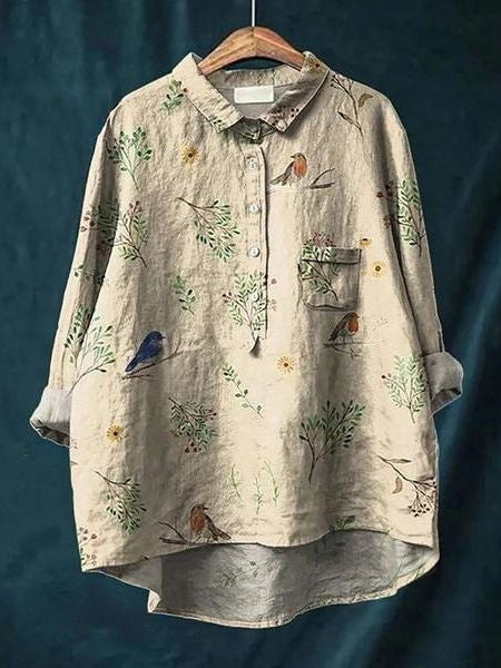 Damen Sommerbluse mit Blumenmuster | Kurzarm