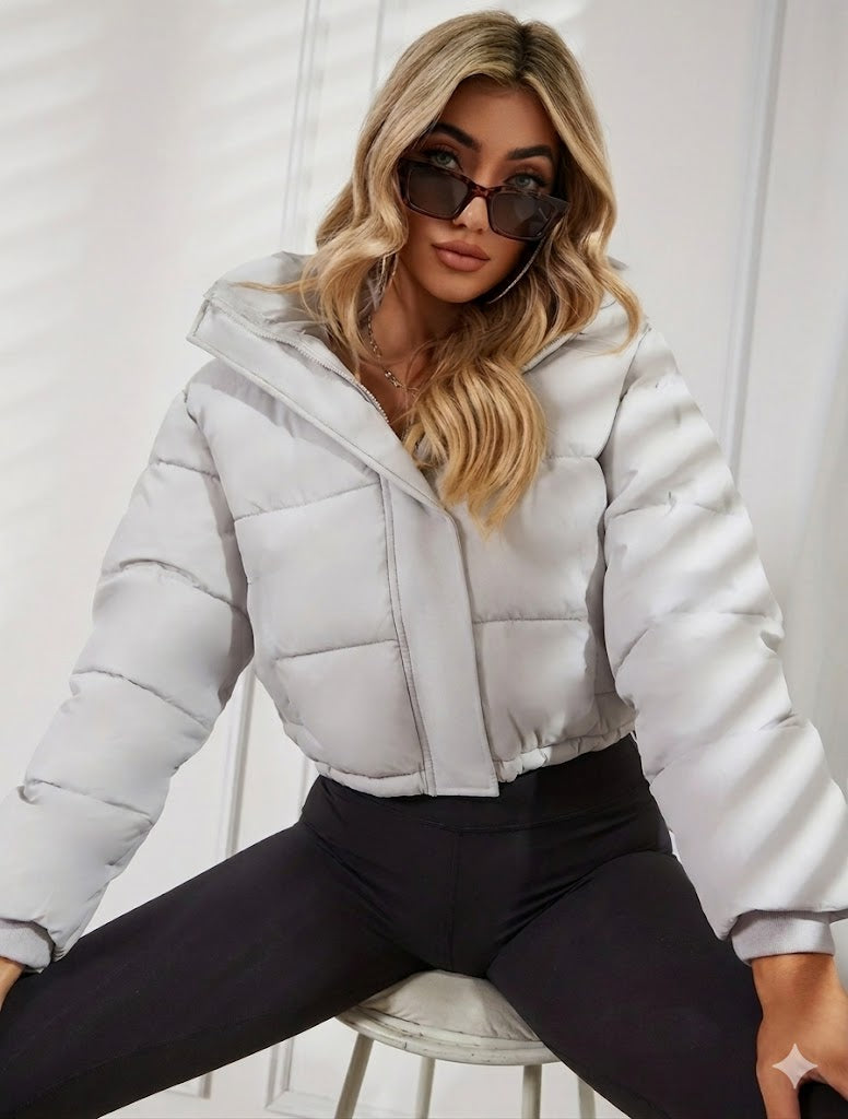 Women's Short Quilted Winter Jacket | Zip