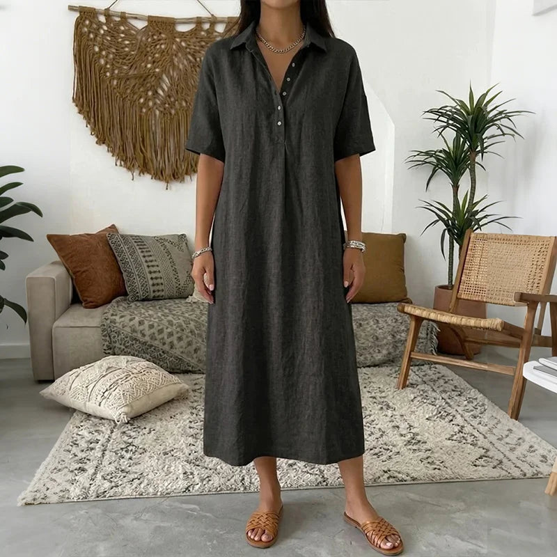 Damen Hemdblusenkleid | Midi