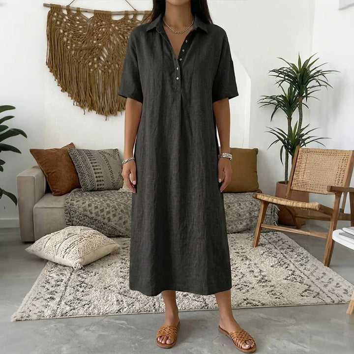 Damen Hemdblusenkleid | Midi