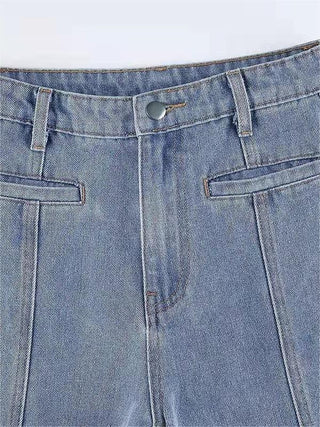 Damskie Jeansy Slim Fit z Rozszerzanym Dołem | Wysoki Tali
