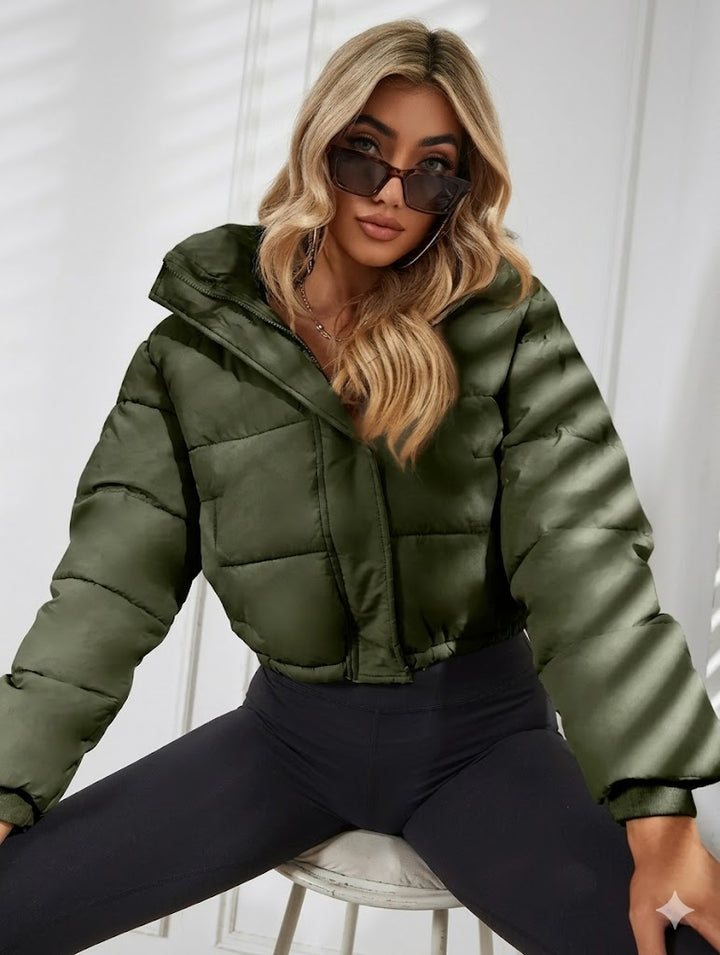 Women's Short Quilted Winter Jacket | Zip