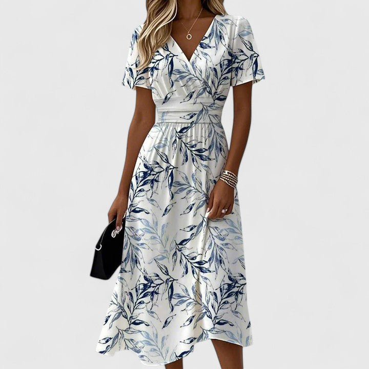 Damen Wickelkleid mit Blumenmuster | Midi