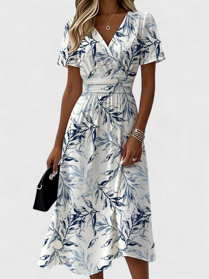 Damen Wickelkleid mit Blumenmuster | Midi