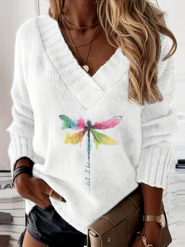 Damen Winter Strickpullover | V-Ausschnitt