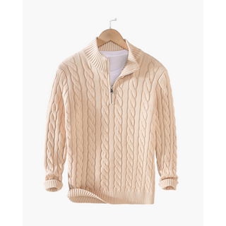 Męski Sweter Cable Knit | Zapinany Na Suwak