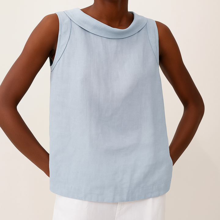 Damen Ärmelloses Top mit Rundhalsausschnitt | Casual