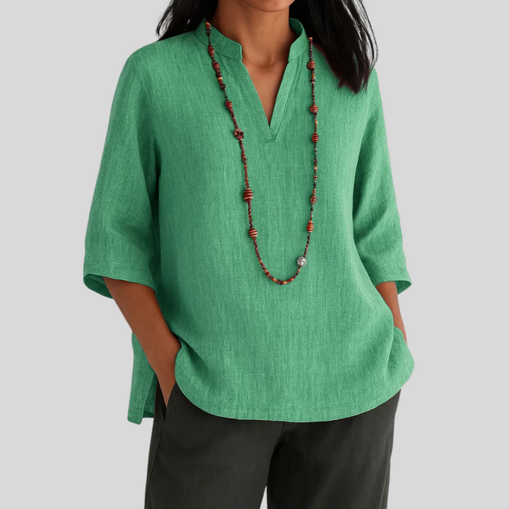 Damen Sommerbluse | V-Ausschnitt