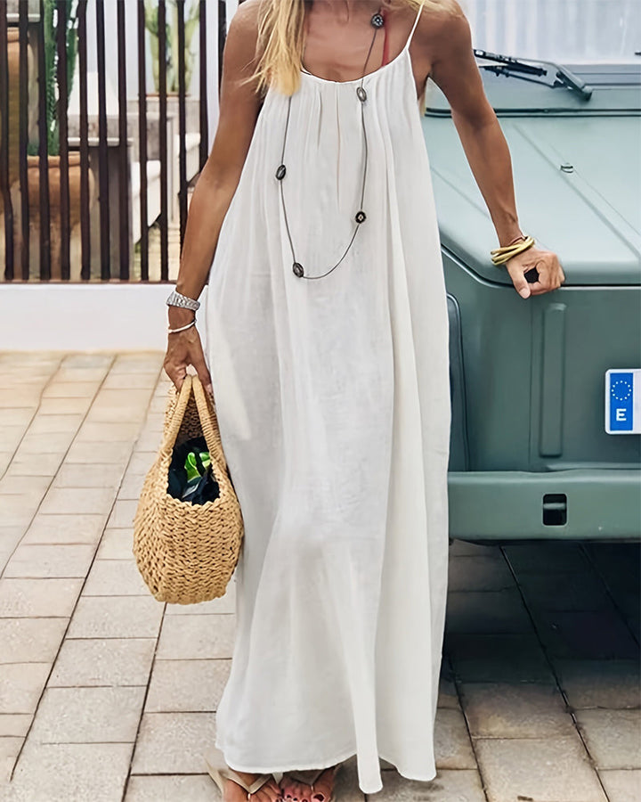 Damen Spaghetti-Träger Kleid Casual | Maxi