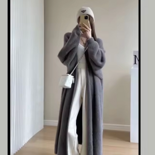 Damski długi kardigan dzianinowy | Oversized
