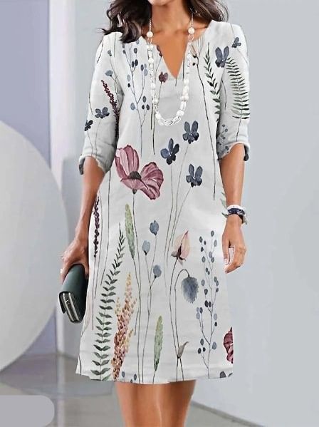 Damen Blumen Sommerkleid | Midi