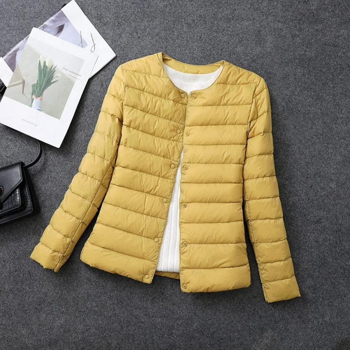 Damen gesteppte Jacke | Mit Knöpfen
