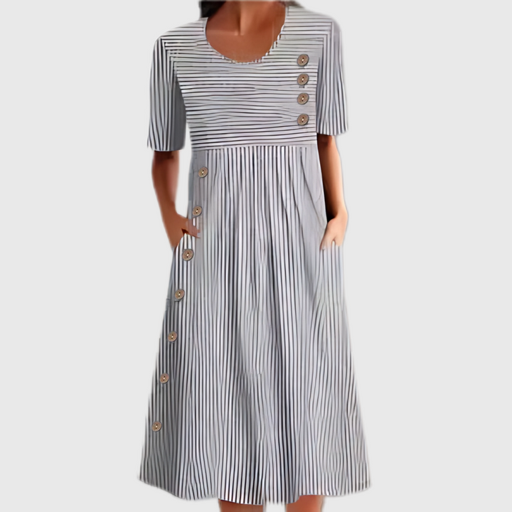 Damen Sommerkleid Mit Kurzarm | Midi