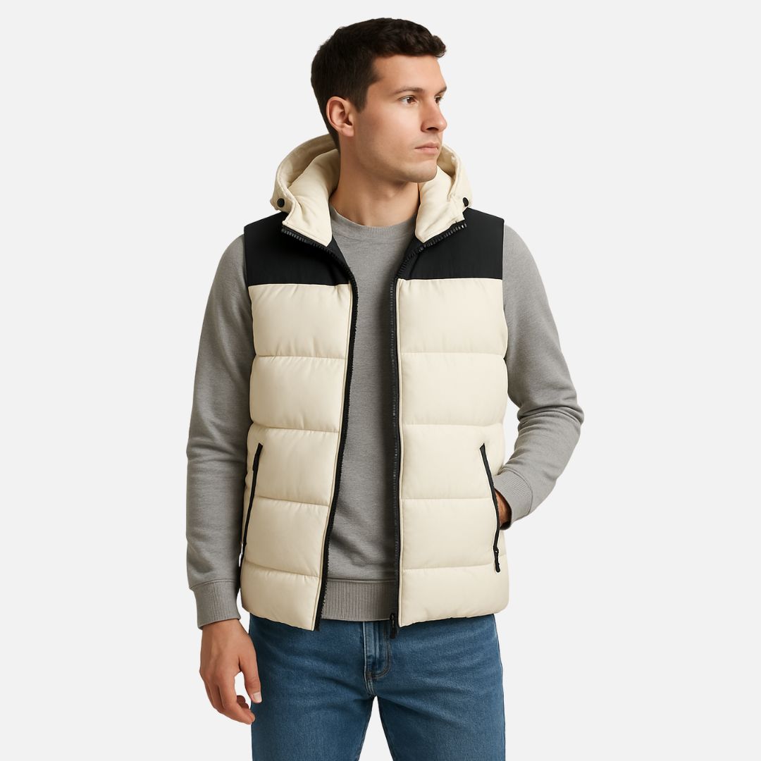 Colete Masculino Matelassê com Capuz | Casual