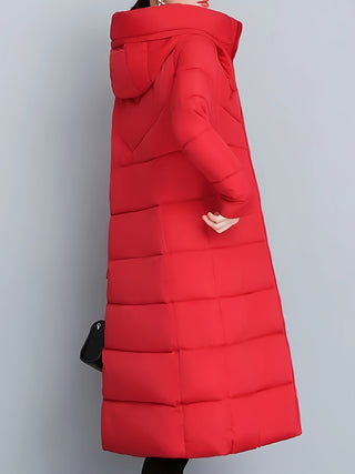 Damska Długi Płaszcz Zimowa | Kapturem