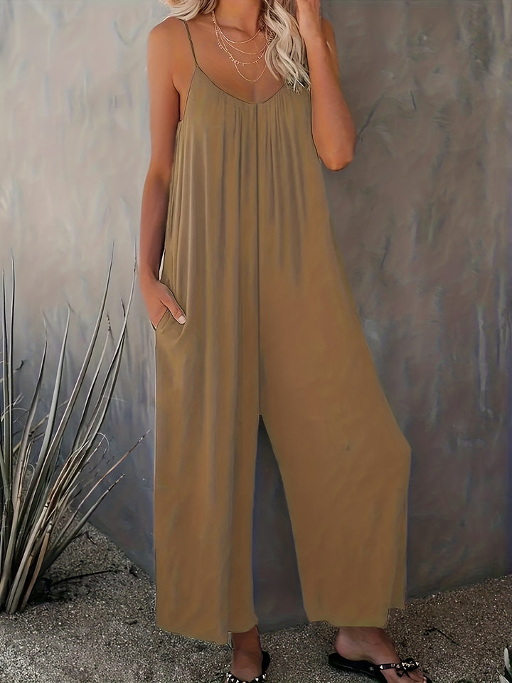 Women's Jumpsuit with Thin Straps | Wide Legs