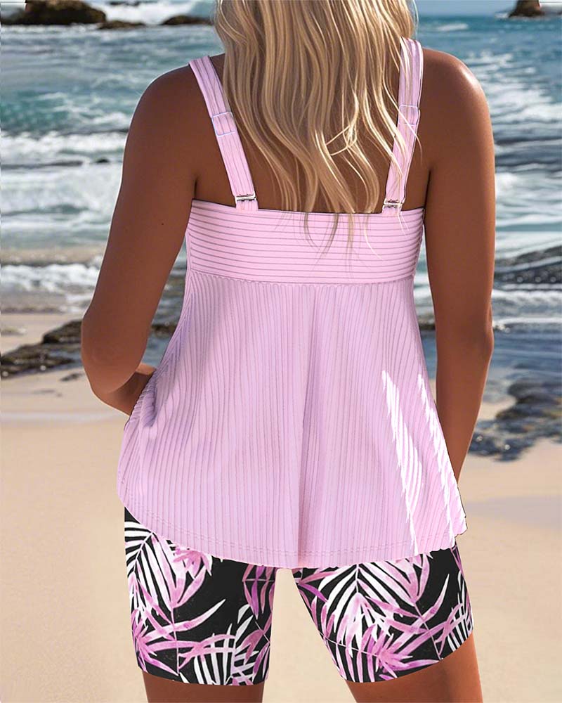 Damen Gerippter Tankini-Set | Strandtauglich