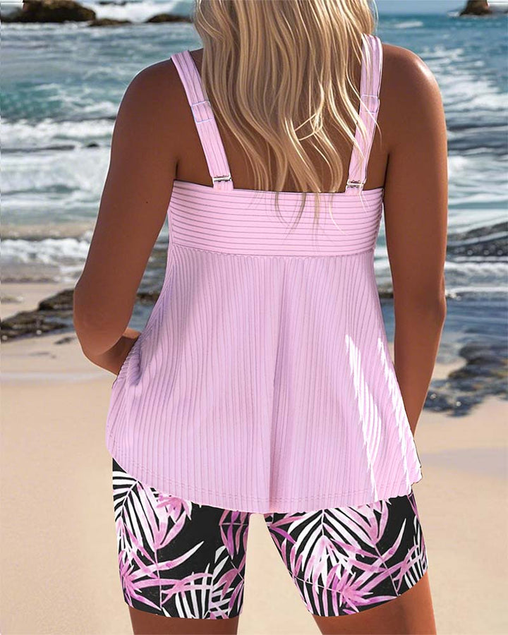 Damen Gerippter Tankini-Set | Strandtauglich