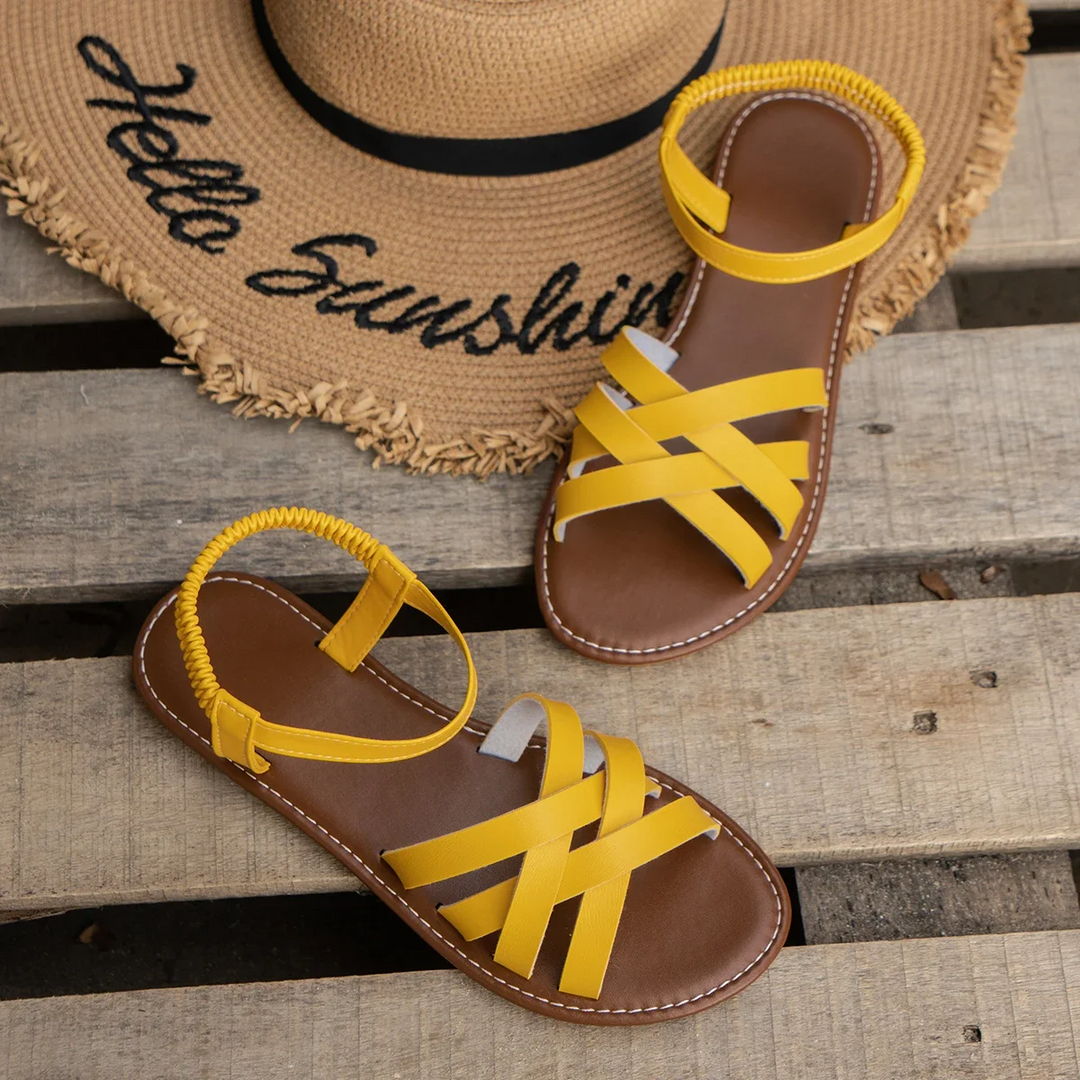 Damen Freizeit Sommerliche Sandalen | Gekreuzte Riemen